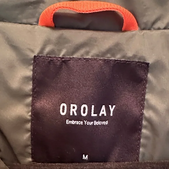 Orolay Green Down Puffer Jacket zippered pockets Size M - Picture 2 of 8